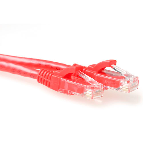 Red 1.5 meter U/UTP CAT6A patch cable snagless with RJ45 connectors