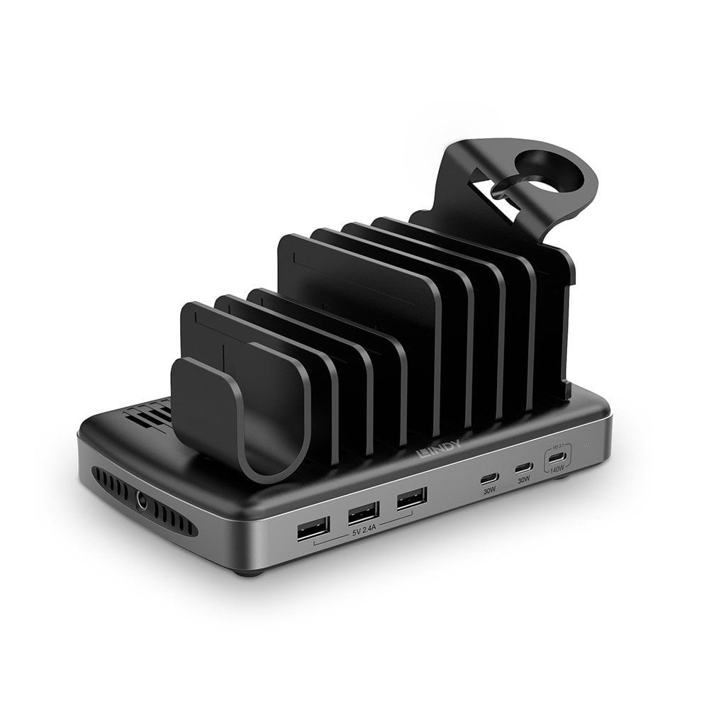 Lindy charging station organizer  Freestanding Aluminium,  Plastic Black, Grey