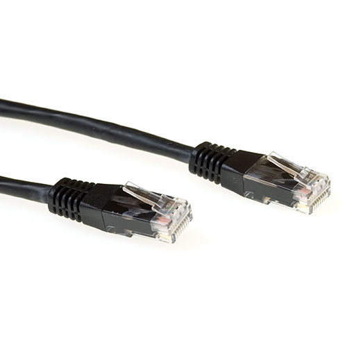 Black 3 meter LSZH U/UTP CAT6A patch cable with RJ45 connectors