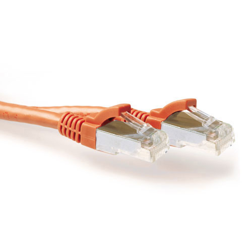 Orange 7 meter LSZH SFTP CAT6A patch cable snagless with RJ45 connectors
