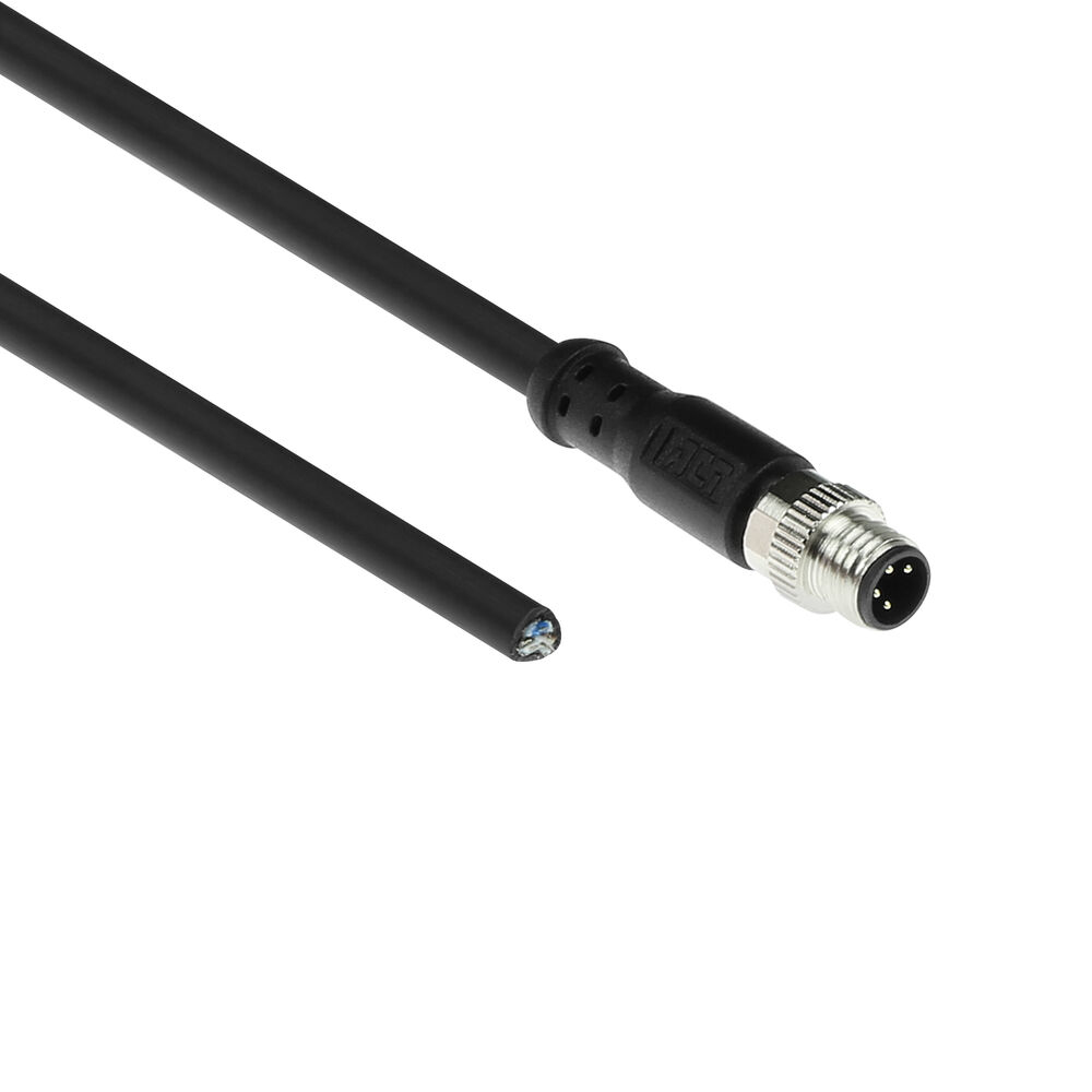 Industrial 5.00 meters Sensor cable M8A 4-pin female to open end, Ultraflex Xtreme TPE cable, shielded