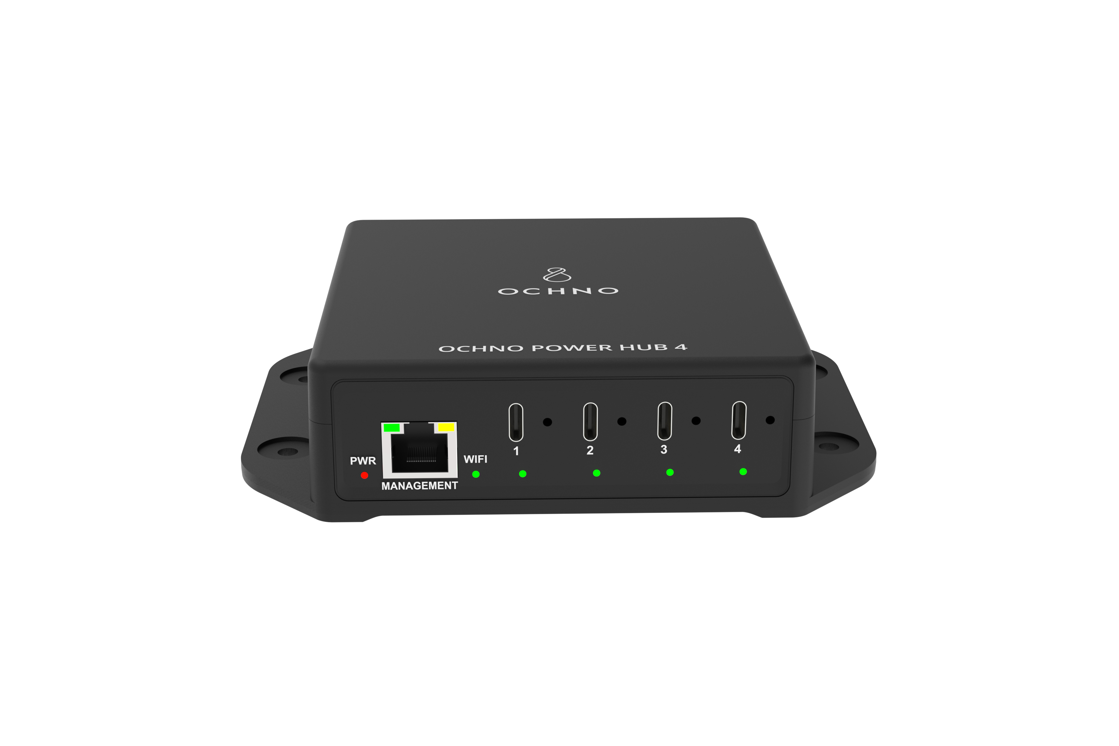 Ochno Power Hub | O-PH-4-EU | Cloud Managed USB-C Charger, 240W with EU Power cord | Sort