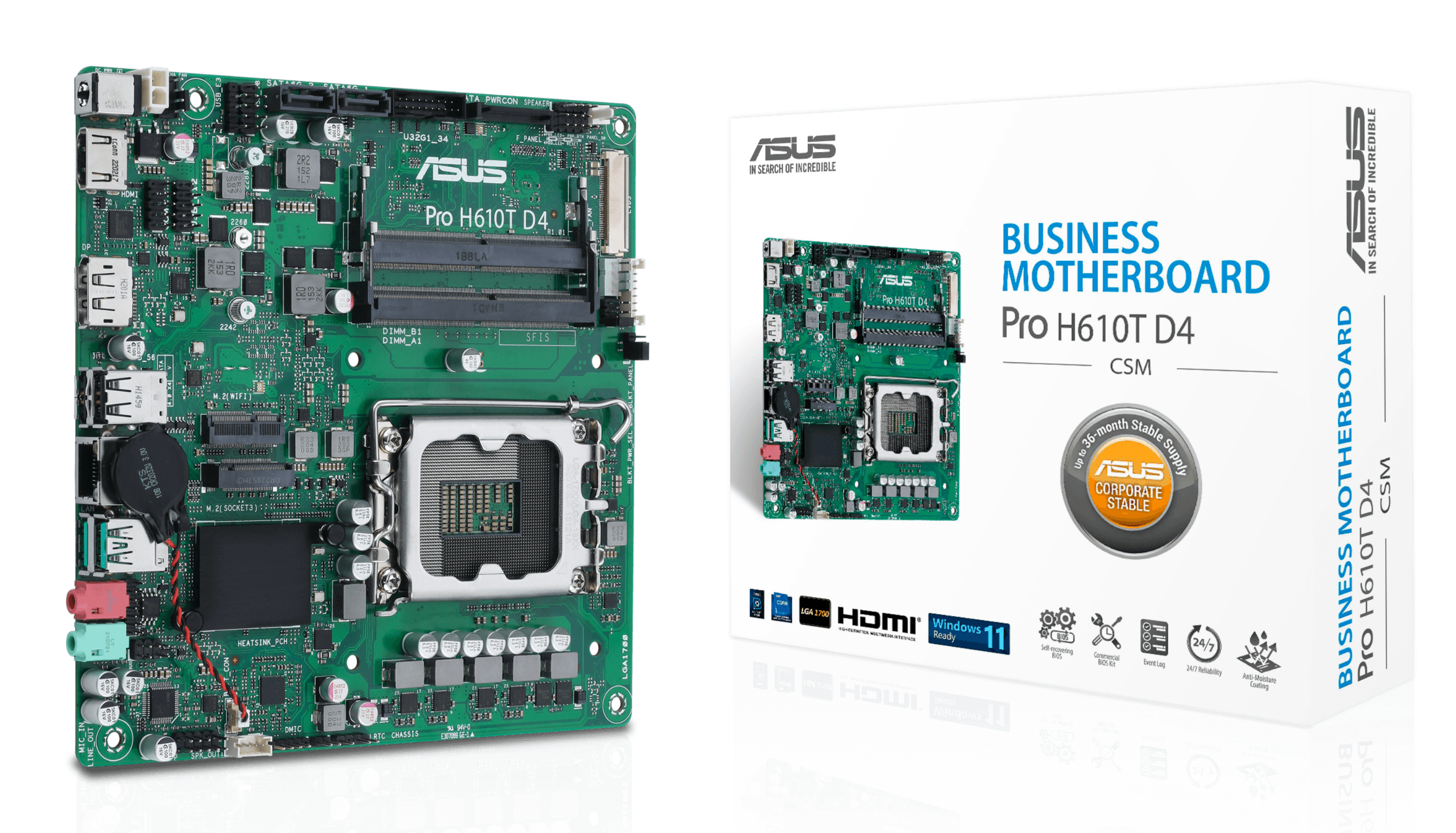 Asus Pro H610T D4-Csm Intel H610  Lga 1700 Mini Itx