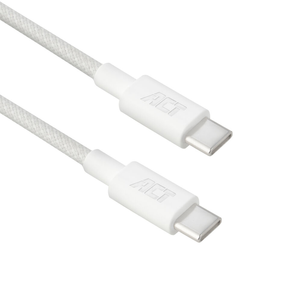 USB 2.0 60W charging/data cable USB-C to USB-C, white, 1 meter