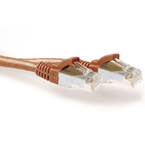 Brown 30.00 meter SFTP CAT6A patch cable snagless with RJ45 connectors