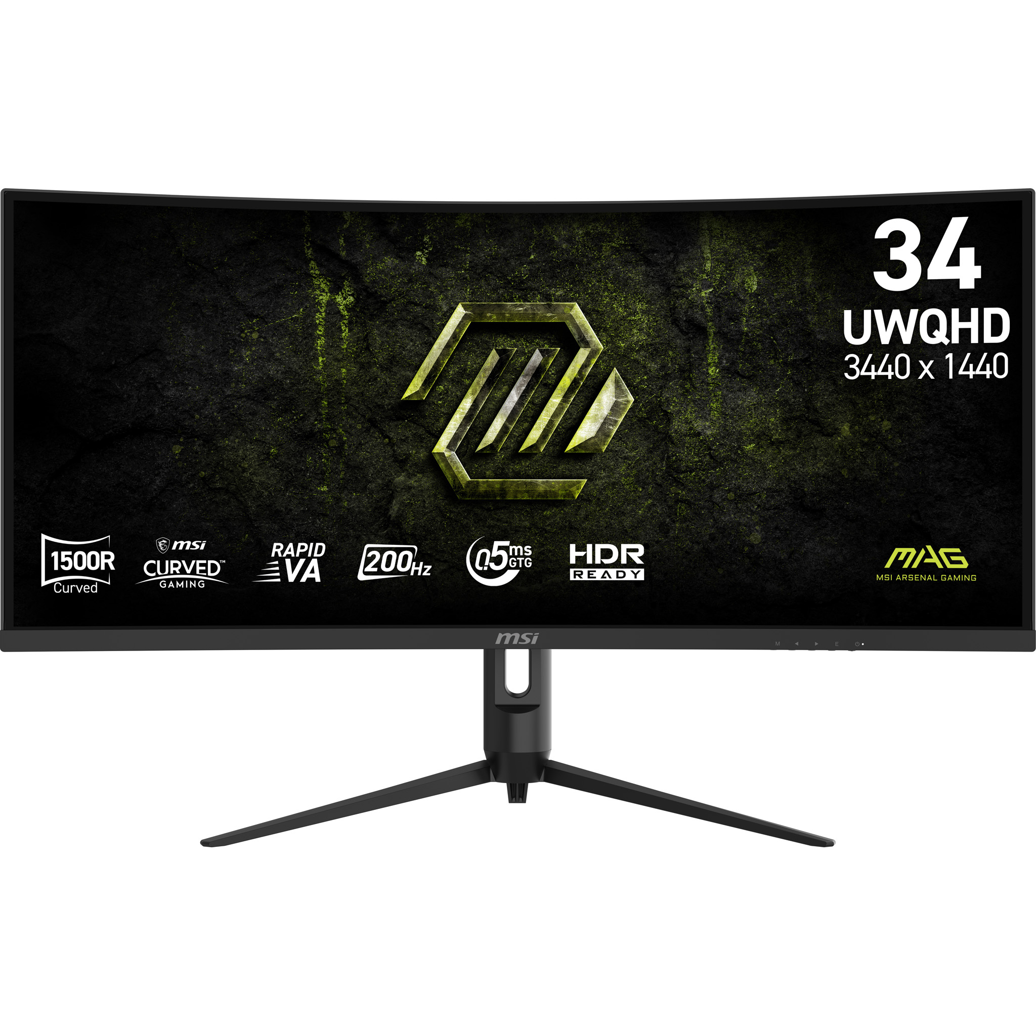 86,4 cm (34") 3440 x 1440 Pixel MSI 9S6-3DB64H-089 21:9 UltraWide Quad HD VA 0,5 ms 200 Hz DisplayPort HDMI Pivot Height VESA