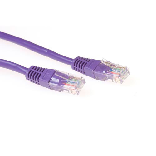 Purple 10 meter U/UTP CAT5E patch cable with RJ45 connectors