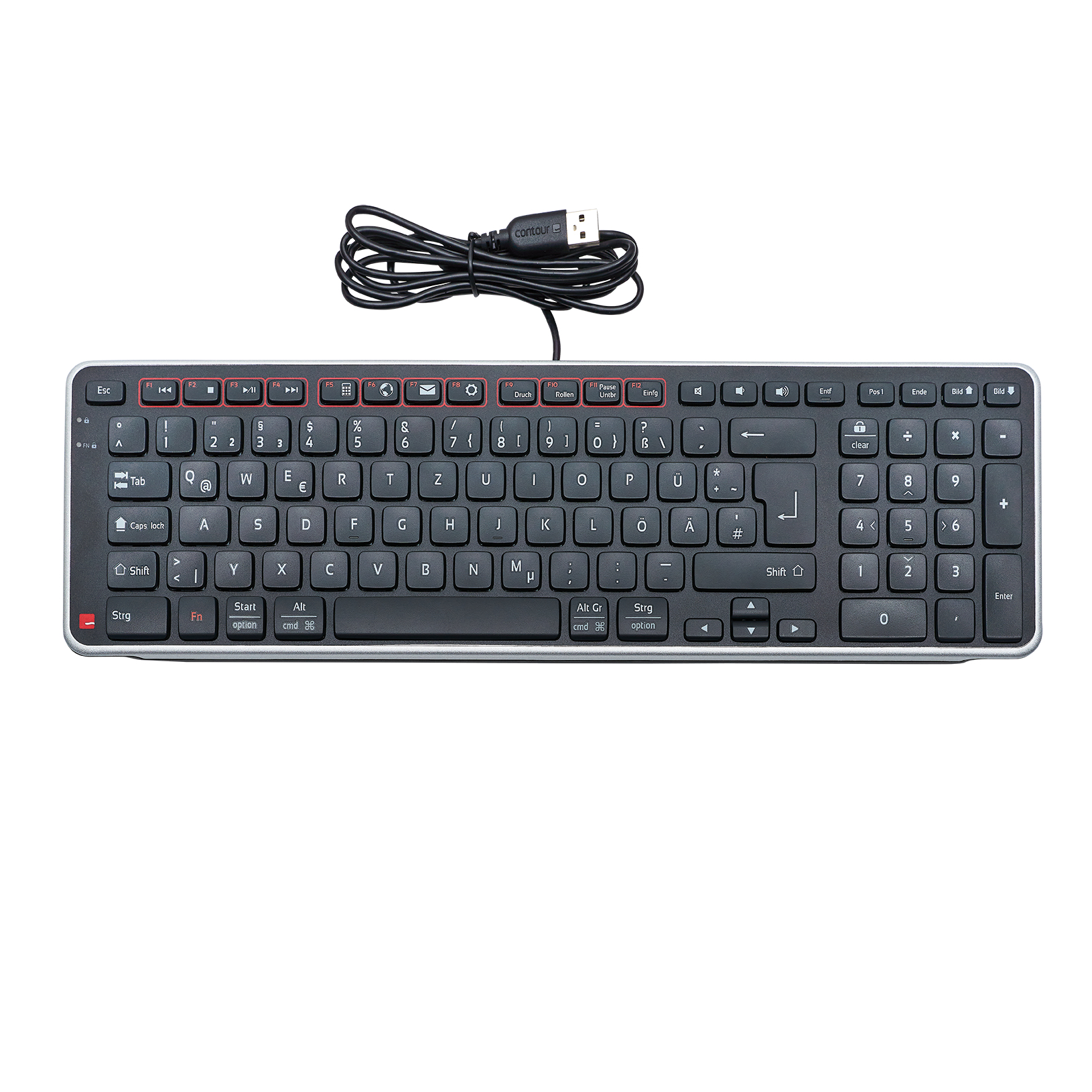 TAS Contour Balance Tastatur wired DE-Layout schwarz/silber retail