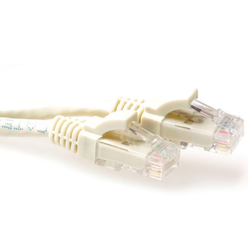 Ivory 0.25 meter U/UTP CAT6 patch cable snagless with RJ45 connectors