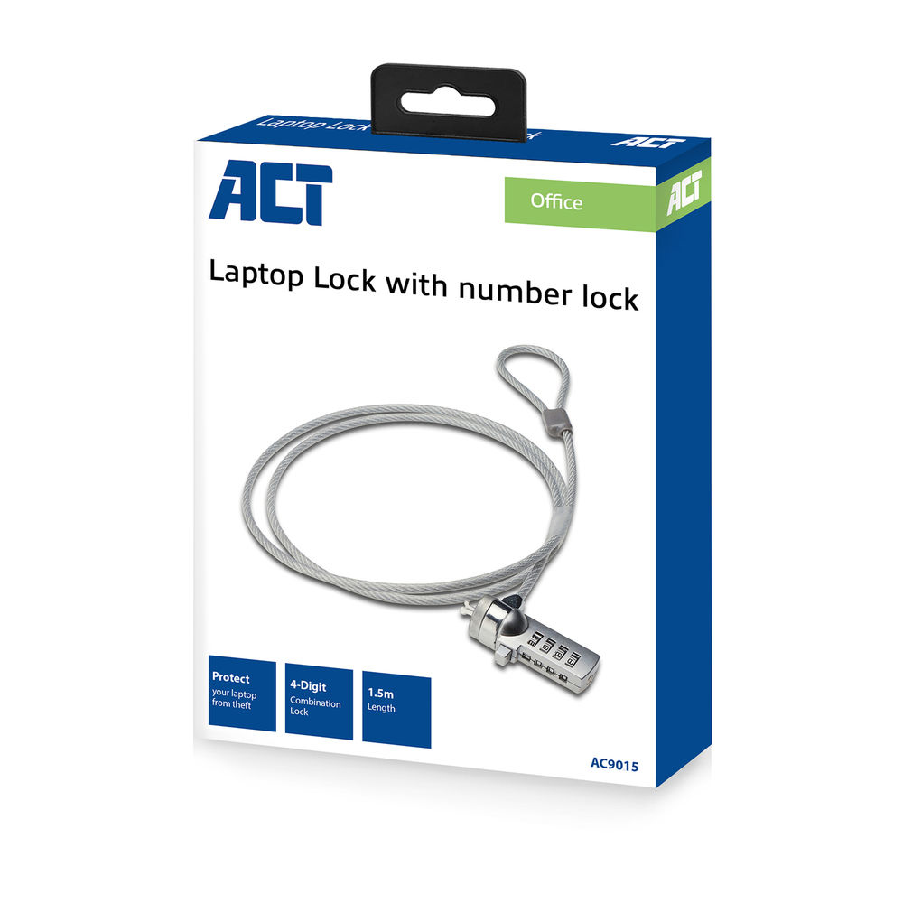 Notebook lock, 1,5m, number lock