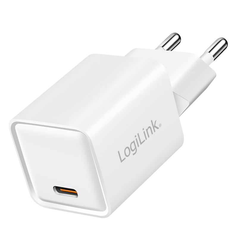 Logilink USB-C charger, 20 W, GaN, 1-port, 1x USB-C (PD), White
