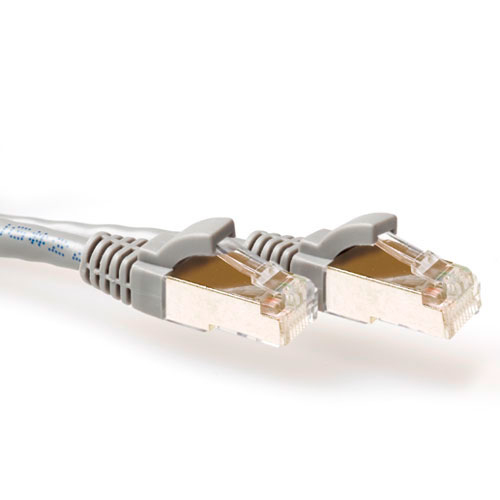 Grey 0.25 meter SFTP CAT6A patch cable snagless with RJ45 connectors