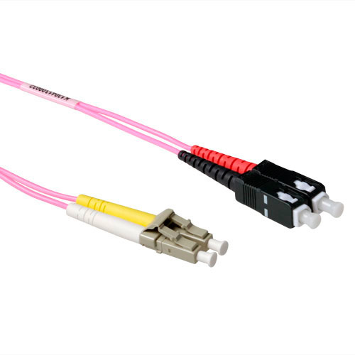 1 meter LSZH Multimode 50/125 OM4 fiber patch cable duplex with LC and SC connectors