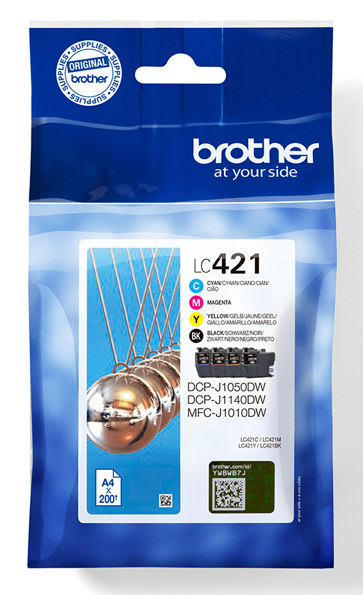 Brother LC421 4er-Pack Schwarz, Gelb, Cyan, Magenta