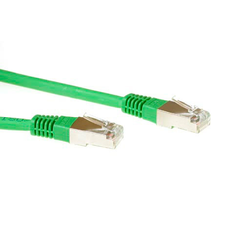 Green 3 meter LSZH SFTP CAT6 patch cable with RJ45 connectors