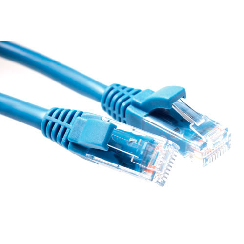 Blue 5 meter U/UTP CAT6 patch cable component level with RJ45 connectors