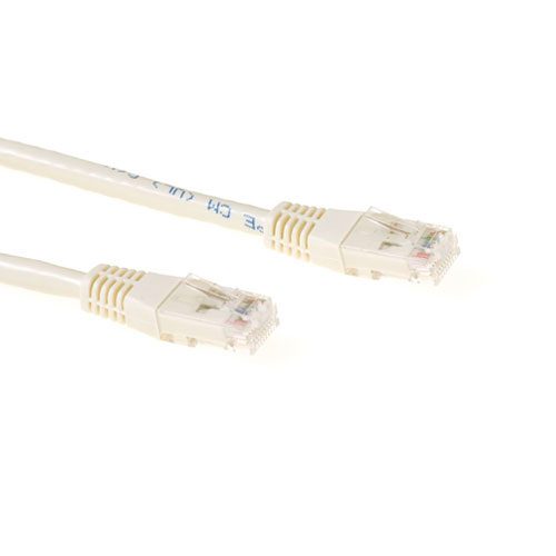 Ivory 5 meter U/UTP CAT6 patch cable with RJ45 connectors