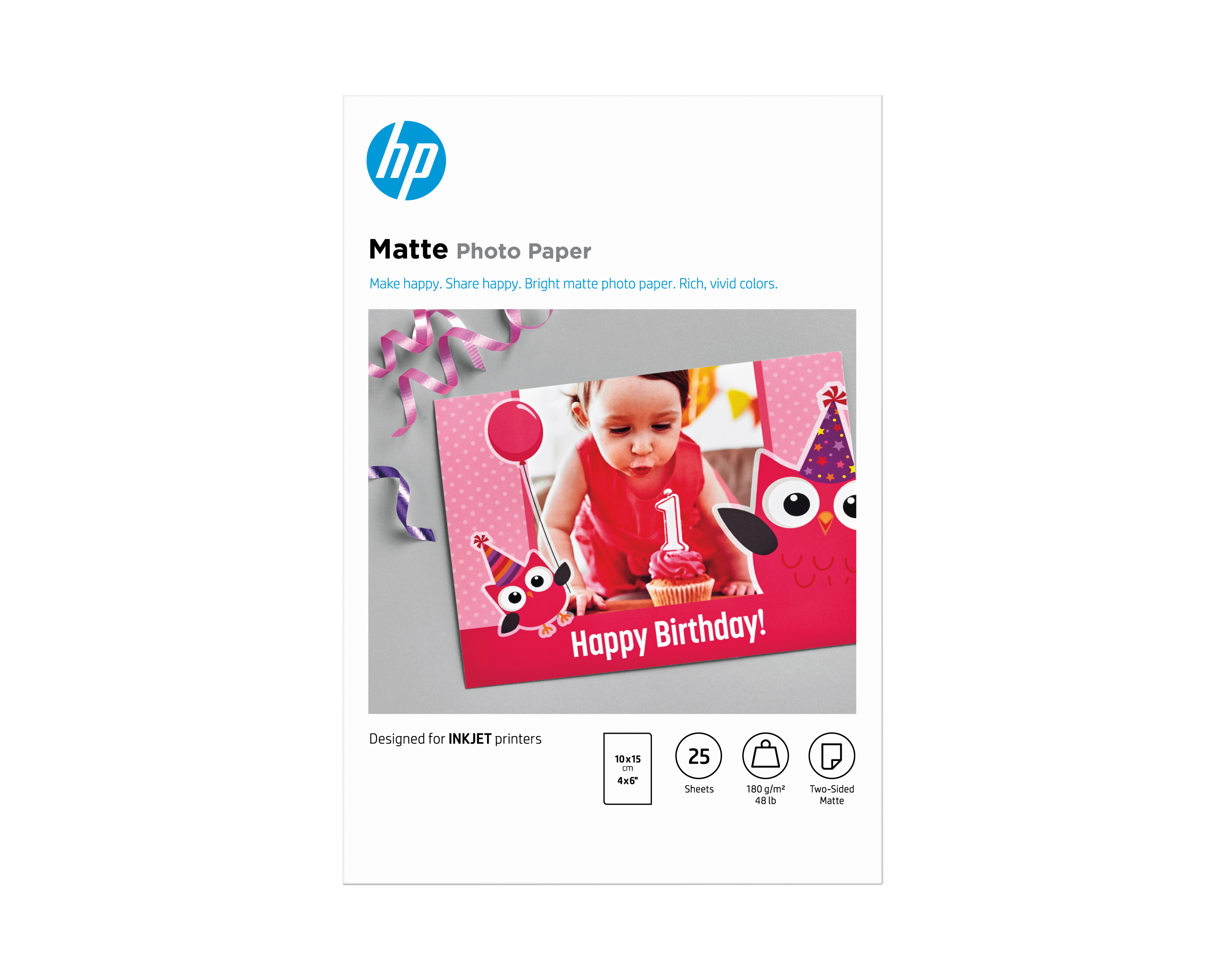 HP - fotopapir - mat - 25 ark - 100 x