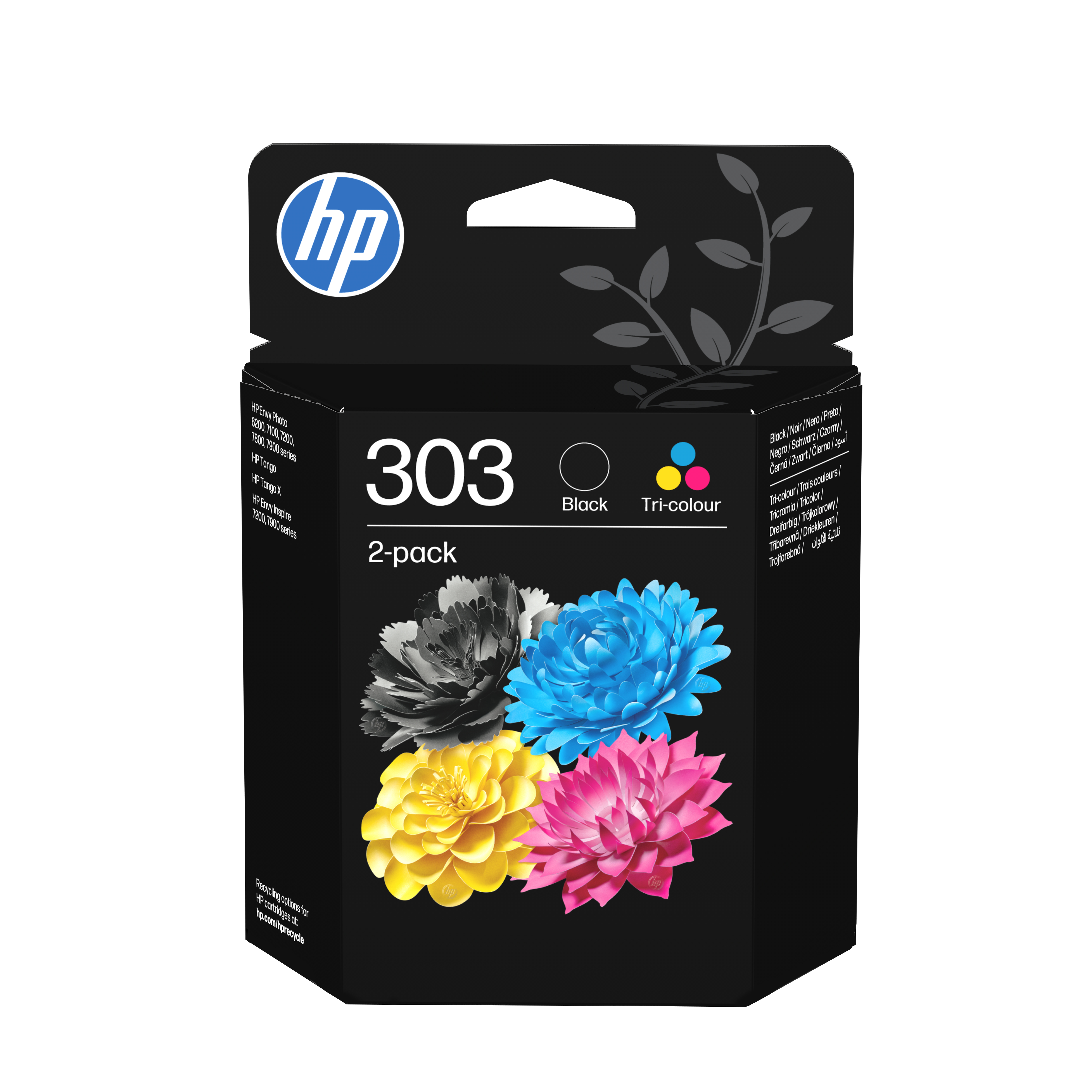 HP 303 Combo Pack - 2 pakker - sort, f