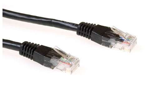 Eminent Black 5 meter U/UTP CAT6 patch cable with RJ45 connectors
