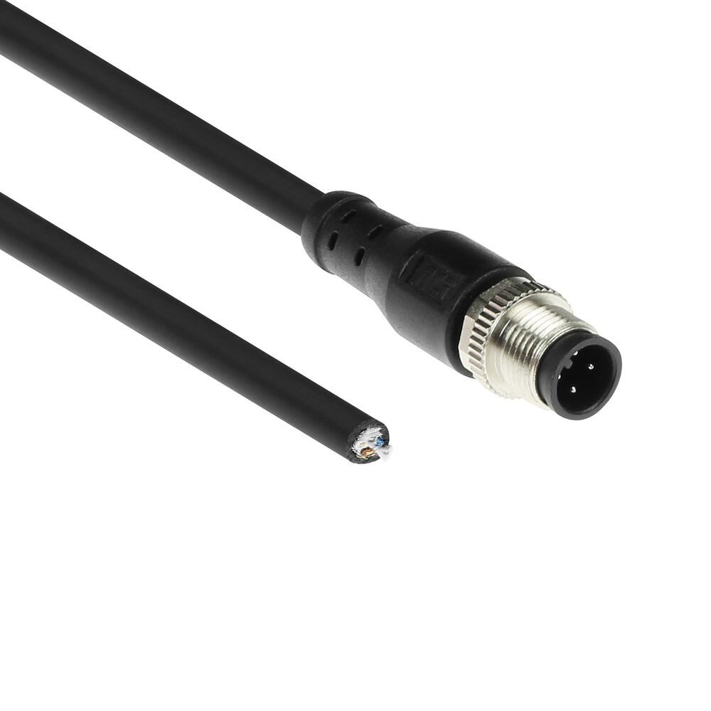 Industrial 1.50 meters Sensor cable M12A 4-pin male to open end Superflex Xtreme TPE cable, shielded