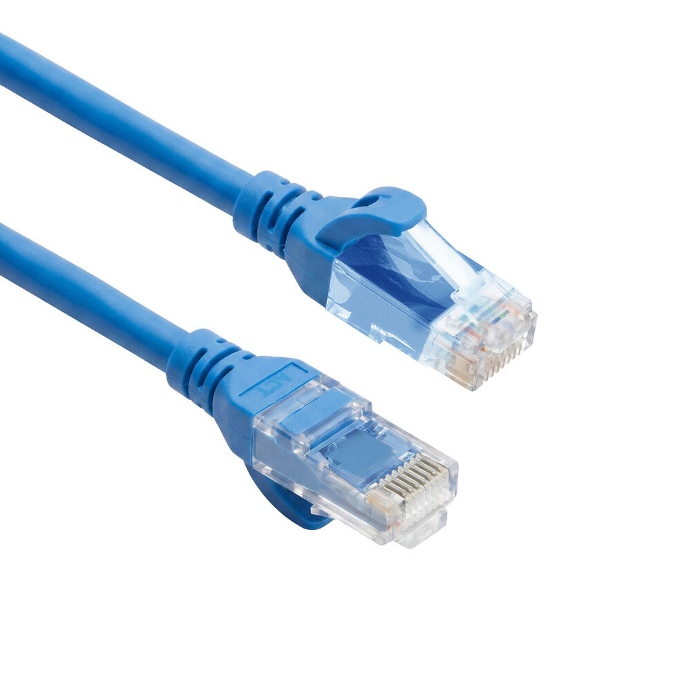 Blue 0.25 meters TPE U/UTP CAT6A ultra-flex patch cable snagless with RJ45 connectors