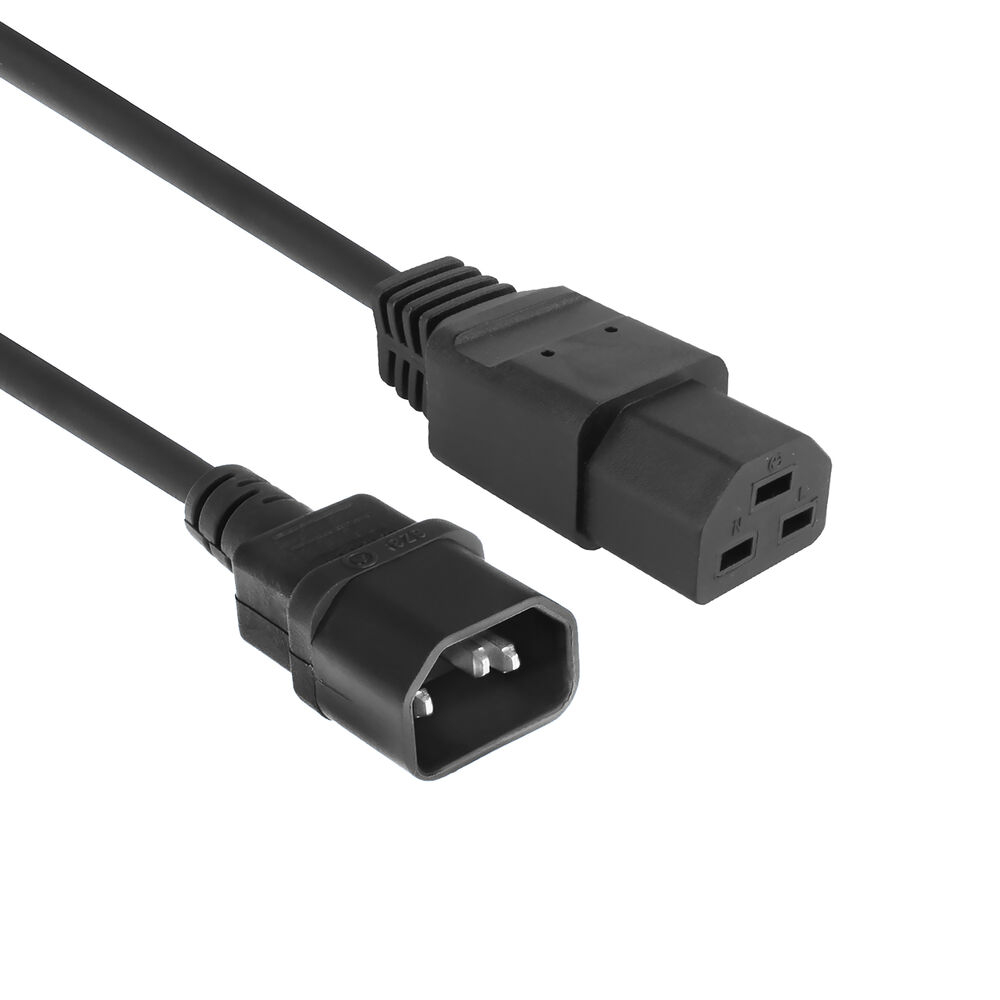 Powercord C14 - C21 IEC60320 black 1 m