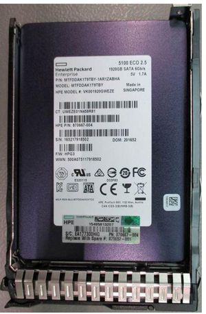 Hewlett Packard Enterprise SSD 1.92TB SFF SATA RI DS SC **Refurbished**