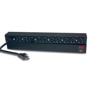 APC Basic Rack-Mount PDU Rack AC 120V 2,4 kW input NEMA 5-20 output connectors 10 NEMA 5-20 1U 19 3,65m cord Black