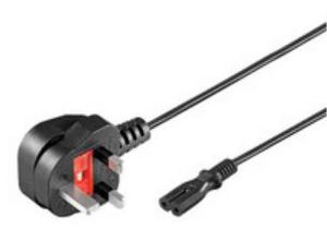 Dell Power Cord, 250, 1M, C7, 2P,  DUAL, UK DF770, Omnigrid  (2-pin), Male, Male, Black, Alienware M11x R2 Inspiron 1090, 1110, 1120, 1150