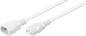MicroConnect Power Cord C13-C14 0.5m White Extension Cable,10A/250V H05VV-F3x10.75mm2 CU, Female-Male