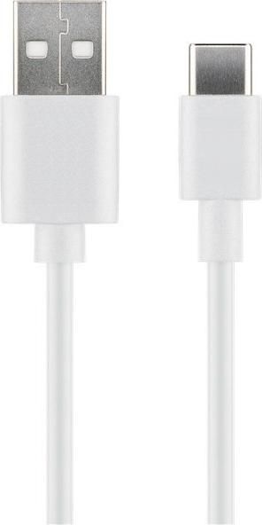 MicroConnect USB-C to USB2.0 A Cable, 3m White, for synching and  charging, Speed Rate at 5 Gbs. 3A
