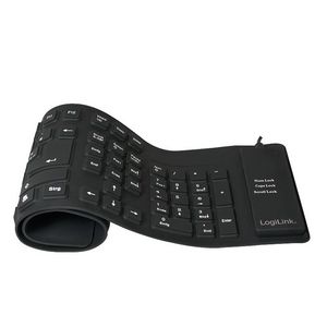 LogiLink Keyboard flexibel, black,  LogiLink ID0019A, Wired, USB,  QWERTZ, Black