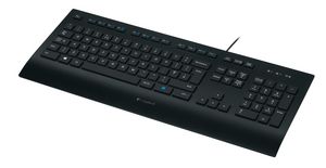 Logitech K280e USB QWERTZ German Black K280e, Full-size (100%),  Wired, USB, Membrane, QWERTZ, Black