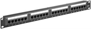 MicroConnect CAT6 24 port 19"  Patch Panel, unshielded, Black internal connection technology for LSA insulation displacement terminals
