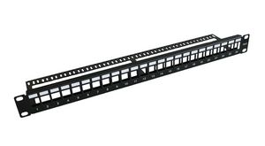 MicroConnect 19" Blank patch panel,  24port, shielded 1U Metal,  without cable manager