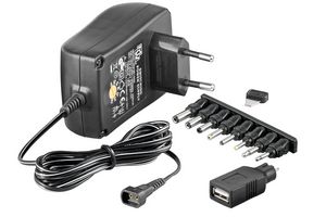 MicroConnect 3-12V Univ. Power Supply including USB + 8 DC Adapter max. 18,0 W and 1,5 A
