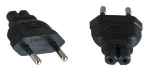 MicroConnect Power Adapter EU Plug M - C7 F Europlug - C7 female, Black