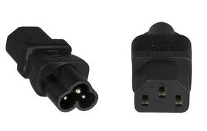 MicroConnect Power Adapter C6 to C13 F-F IEC 60320-C6 Female - C13, Black