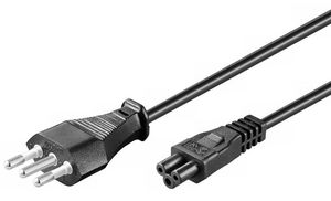 MicroConnect Power Cord Italy - C5 3m -  IMQ Approved Black,  H05VV-F3x0.75mm2 CU