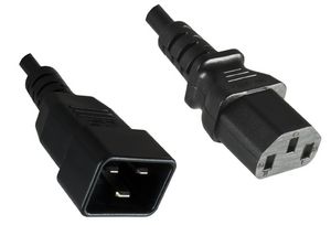 MicroConnect PowerCord C13-C20 10A 1m Black IEC 60320-C13 to C20, Black. H05VV-F 3 x 1mm?, 230V AC/10A