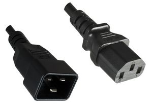 MicroConnect PowerCord C13-C20 0.5M Black IEC 60320-C13 to C20, Black. H05VV-F 3 x 1mm?, 230V AC/10A