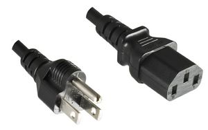 MicroConnect Power Cord 1.8m JPN 3pin -C13 Type B to C13, Black  3X0,75mm2, max. current: 10A, Approvals : JET, PSE, RoHS Compliant