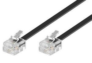 MicroConnect ModularCable RJ11 6P/4C 6m Black 1-4, 2-3, 3-2, 4-1
