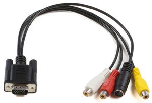 MicroConnect VGA to S-video 3x RCA 0,2m. MONGGSV, 0.2 m, VGA (D-Sub),  RCA + S-Video, Black, Male/Female