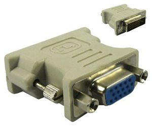 MicroConnect DVI-D/VGA 15-pin Adaptor M-F DVI-D 24+1 - VGA 15pin, Black Passive adapter that direct only analouge signal from DVI-D connector to VGA