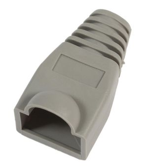 MicroConnect Strain Relief Boot for RJ45  Grey, 50pcs Cable lead in  6.40mm