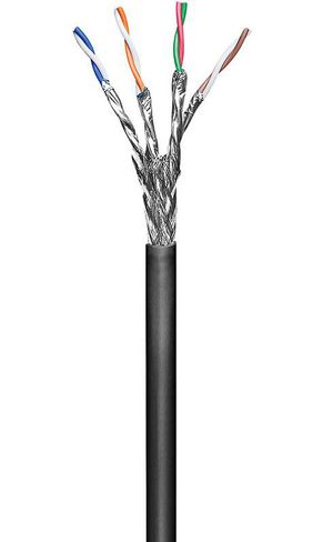 MicroConnect S/FTP CAT6 Outdoor 100m, Black Solid, AWG 23/1 CCA, Jacket  PE With LSA connection technology for Home-/outdoor using