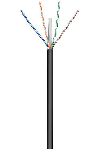 MicroConnect U/UTP CAT6 Outdoor 100m, Black Solid, AWG 23/1 CCA, Jacket PE With LSA connection technology for Home-/outdoor using