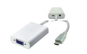 MicroConnect Adapter HDMI - VGA M/F, White Support Audio, 1920*1080p@60Hz with Micro USB for additional power supply